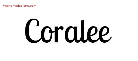 Coralee Handwritten Name Tattoo Designs