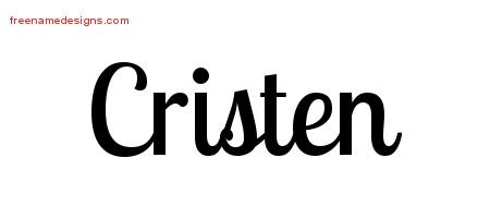 Cristen Handwritten Name Tattoo Designs