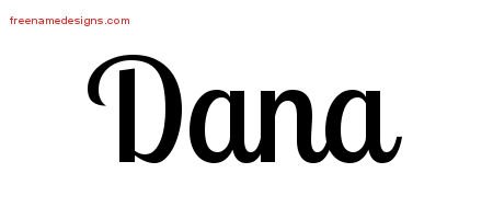 Dana Handwritten Name Tattoo Designs