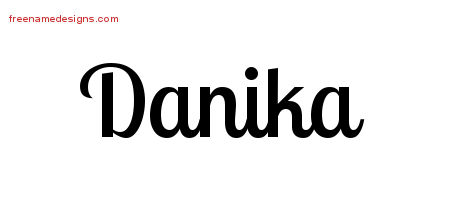Danika Handwritten Name Tattoo Designs