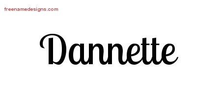 Dannette Handwritten Name Tattoo Designs