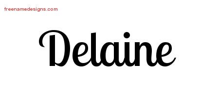 Delaine Handwritten Name Tattoo Designs