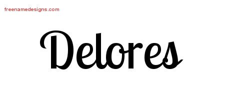 Delores Handwritten Name Tattoo Designs