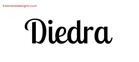 Diedra Handwritten Name Tattoo Designs