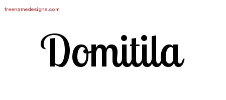 Domitila Handwritten Name Tattoo Designs