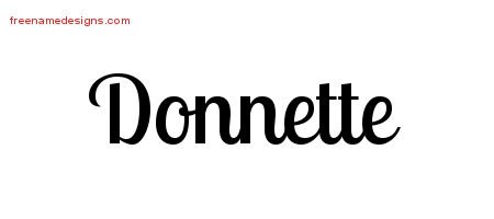Donnette Handwritten Name Tattoo Designs