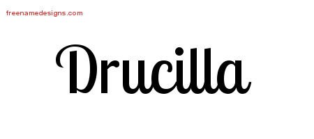 Drucilla Handwritten Name Tattoo Designs