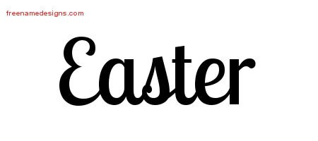 Easter Handwritten Name Tattoo Designs