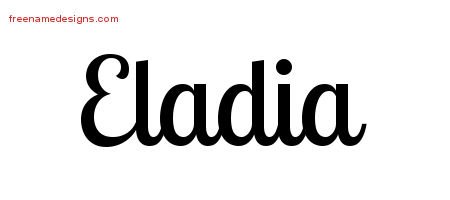 Eladia Handwritten Name Tattoo Designs