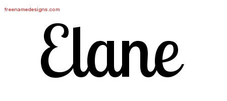 Elane Handwritten Name Tattoo Designs