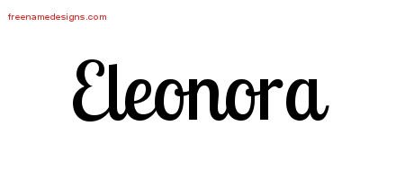 Eleonora Handwritten Name Tattoo Designs