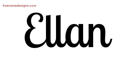 Ellan Handwritten Name Tattoo Designs
