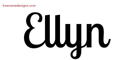 Ellyn Handwritten Name Tattoo Designs