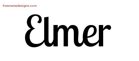 Elmer Handwritten Name Tattoo Designs