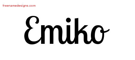 Emiko Handwritten Name Tattoo Designs