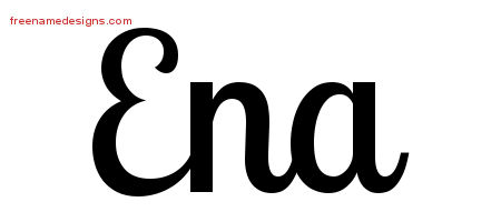 Ena Handwritten Name Tattoo Designs