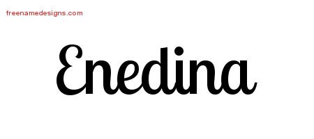 Enedina Handwritten Name Tattoo Designs
