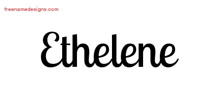 Ethelene Handwritten Name Tattoo Designs
