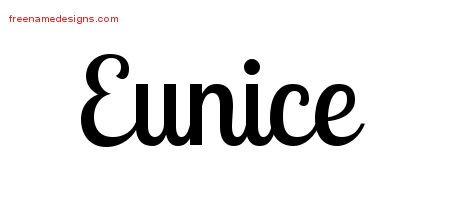 Eunice Handwritten Name Tattoo Designs