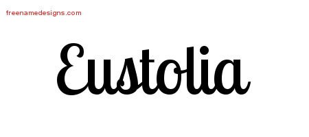 Eustolia Handwritten Name Tattoo Designs