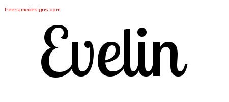Evelin Handwritten Name Tattoo Designs