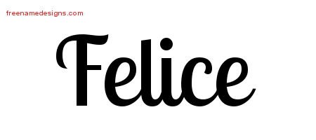 Felice Handwritten Name Tattoo Designs