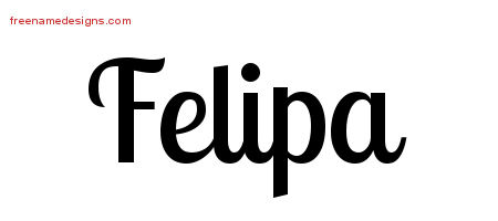 Felipa Handwritten Name Tattoo Designs