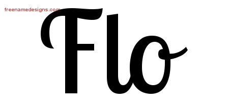 Flo Handwritten Name Tattoo Designs