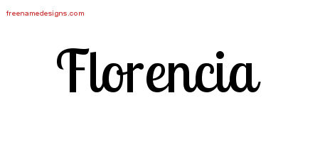 Florencia Handwritten Name Tattoo Designs
