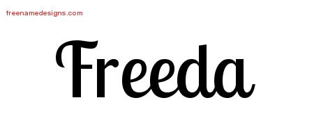 Freeda Handwritten Name Tattoo Designs
