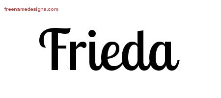 Frieda Handwritten Name Tattoo Designs