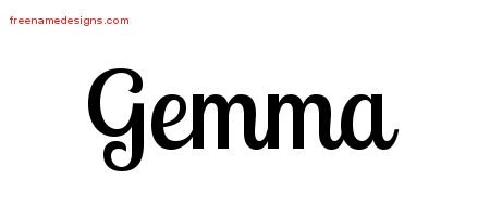 Gemma Handwritten Name Tattoo Designs
