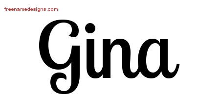 Gina Handwritten Name Tattoo Designs