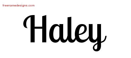 Haley Handwritten Name Tattoo Designs