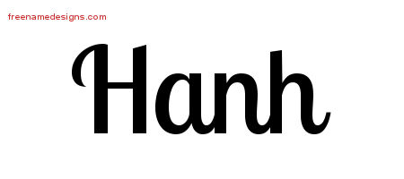 Hanh Handwritten Name Tattoo Designs
