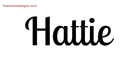 Hattie Handwritten Name Tattoo Designs