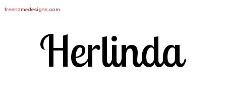 Herlinda Handwritten Name Tattoo Designs