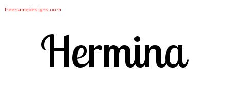 Hermina Handwritten Name Tattoo Designs