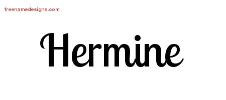 Hermine Handwritten Name Tattoo Designs