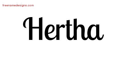 Hertha Handwritten Name Tattoo Designs
