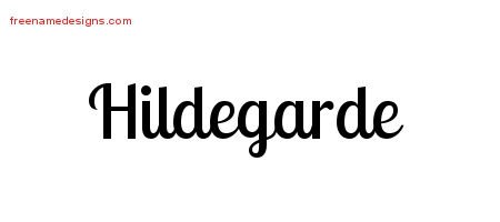 Hildegarde Handwritten Name Tattoo Designs