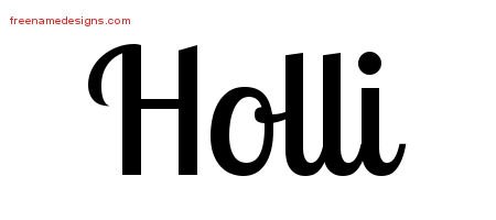 Holli Handwritten Name Tattoo Designs