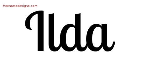 Ilda Handwritten Name Tattoo Designs
