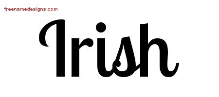 Irish Handwritten Name Tattoo Designs
