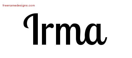 Irma Handwritten Name Tattoo Designs