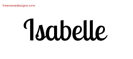 Isabelle Handwritten Name Tattoo Designs