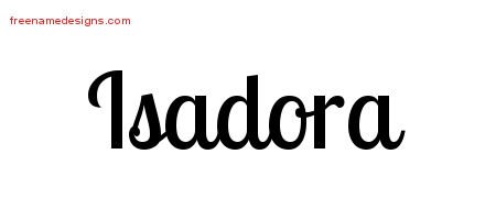 Isadora Handwritten Name Tattoo Designs