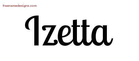 Izetta Handwritten Name Tattoo Designs