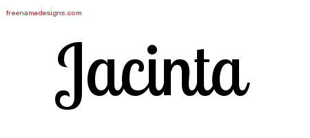 Jacinta Handwritten Name Tattoo Designs
