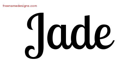 Jade Handwritten Name Tattoo Designs